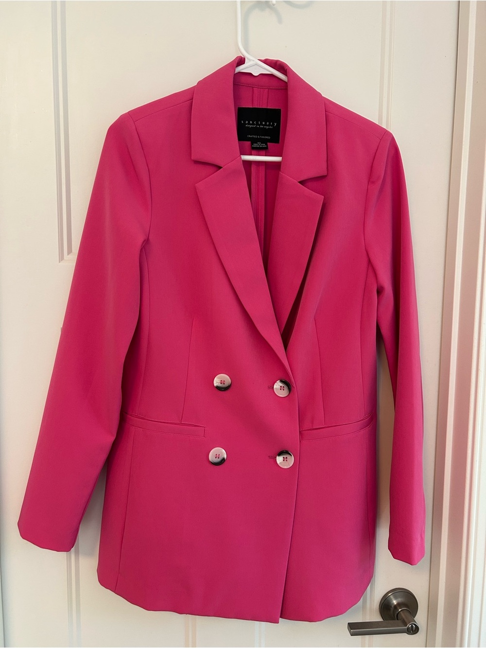 Sanctuary Lush Pink Double-Breasted Women's Blazer- Size XS
